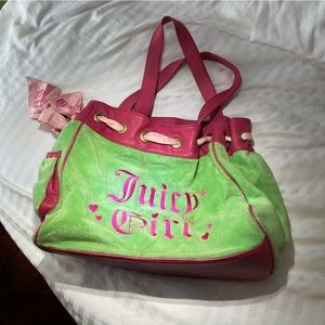 RARE Juicy Couture vintage daydreamer bag pink and green !!!